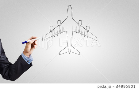 設計士 飛行機 航空会社 デザインの写真素材