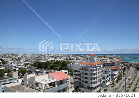 石垣島 風景 町 上からの写真素材