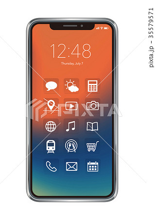 本体 クリップアート スマホ スマートフォンの写真素材