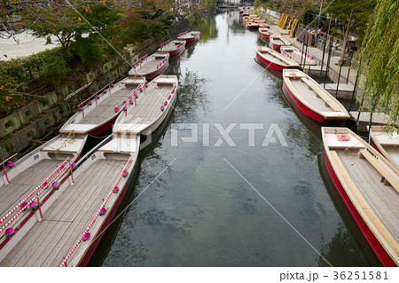 川下り 船 川 柳川の写真素材