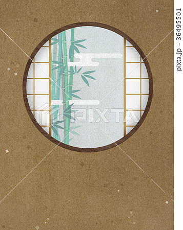 丸窓 窓 障子 和室のイラスト素材