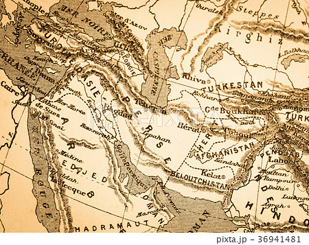 世界地図 アンティーク ホルムズ海峡 ペルシャ湾の写真素材