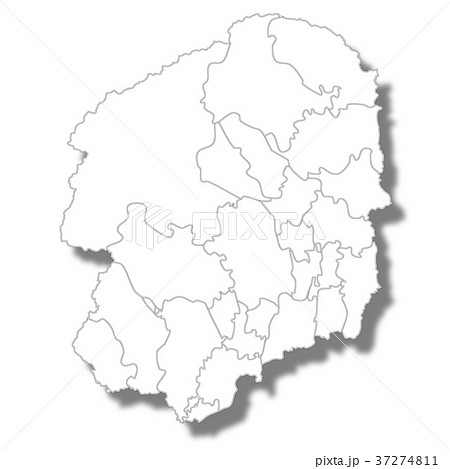 栃木 栃木県 地図 白地図のイラスト素材