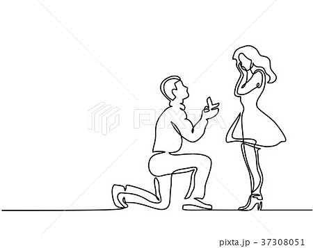婚約 指輪 跪く 人のイラスト素材