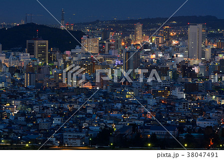 静岡市街の夜景の写真素材