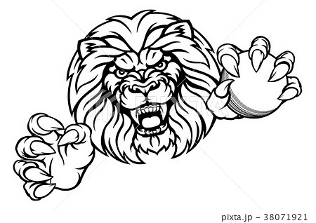 動物 漫画 ライオン 吠えるのイラスト素材