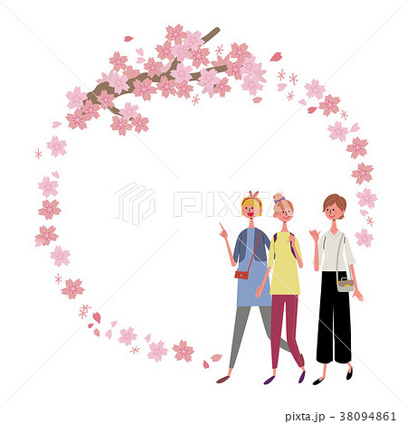 人物 女性 三人 友達のイラスト素材