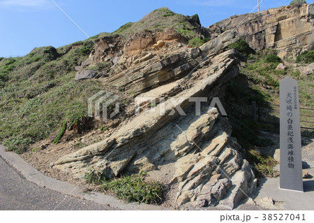 砂岩泥岩相互層の写真素材