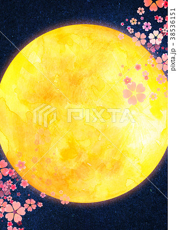 月 月面 満月 クレーターのイラスト素材