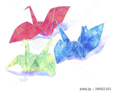 折り鶴のイラスト素材