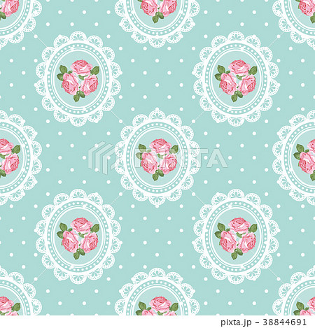 レース バラ パターン 模様のイラスト素材