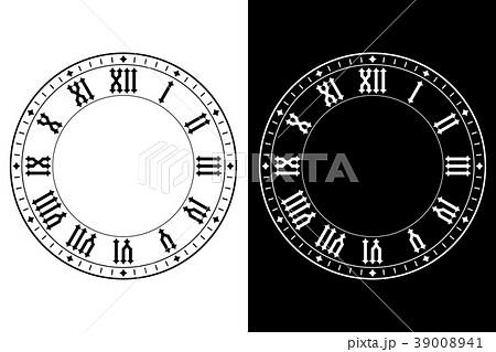 アンティーク 時計 文字盤 ローマ数字のイラスト素材