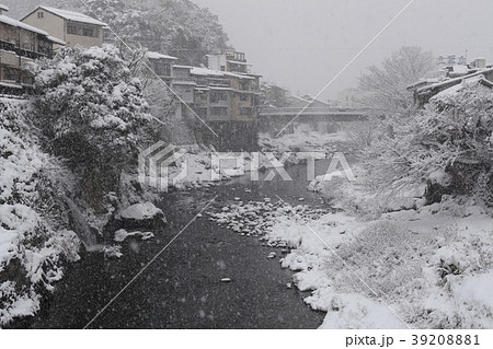 郡上八幡 雪 冬 積雪の写真素材