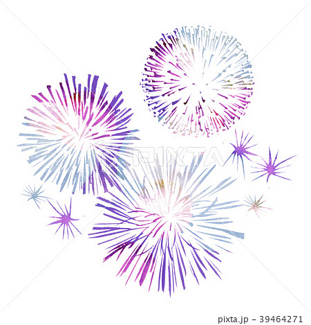 暑中見舞い 打ち上げ花火 きらきら 花火のイラスト素材