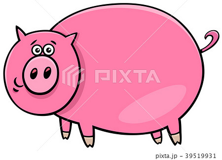 ぶた ブタ 豚 面白いのイラスト素材