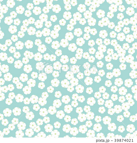 花柄 パターン 水色 小花柄の写真素材