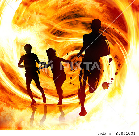 駅伝 陸上 運動のイラスト素材