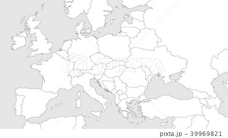 白地図 ベクター ヨーロッパ 国境のイラスト素材
