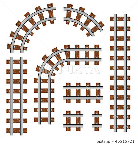 線路 レール カーブ 曲がるのイラスト素材