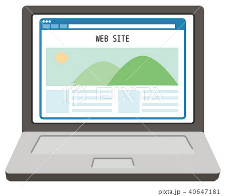 パソコン ノートパソコン ホームページ Webサイトのイラスト素材