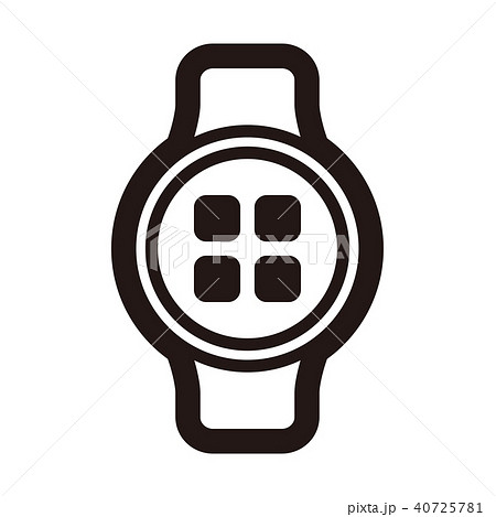 アイコン 腕時計 スマートウォッチ ピクトグラムのイラスト素材