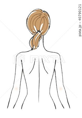 人物 女性 後ろ姿 肩甲骨のイラスト素材 Pixta