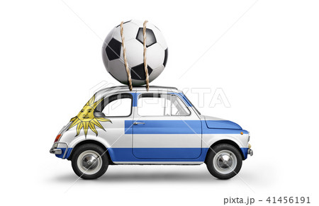 ウルグアイ サッカー 車 自動車の写真素材
