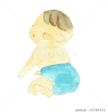赤ちゃん かわいい 手書き おむつのイラスト素材