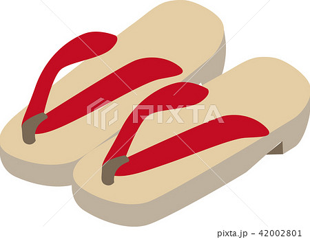下駄 イラスト 履物 鼻緒の写真素材