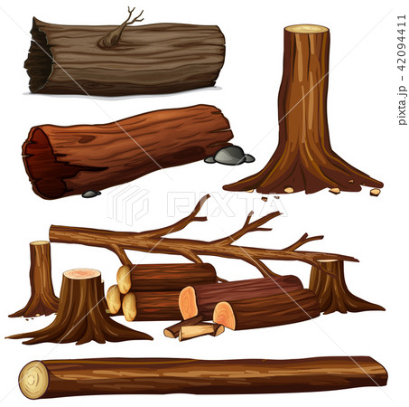 丸太 木 木 クリップアート ベクタ 木材の写真素材