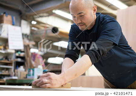 かんな 職人の写真素材
