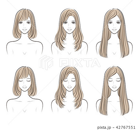 ヘアアレンジのイラスト素材