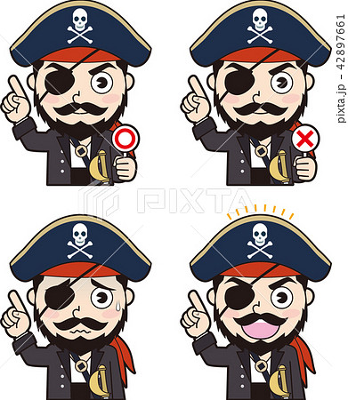 表情 海賊 船長 パイレーツのイラスト素材