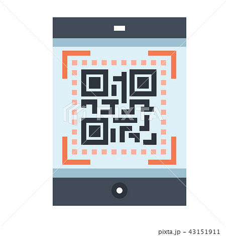 Qr Code Flat Illustrationのイラスト素材