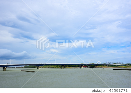 橋 橋脚 湘南 トラスコ湘南大橋の写真素材