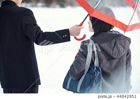 相合い傘の写真素材