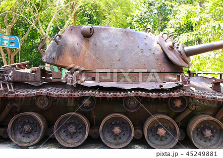 戦車残骸の写真素材