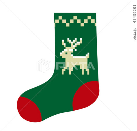 クリスマスのイメージの靴下 トナカイ クリスマスプレゼント ノルディック柄のイラスト素材