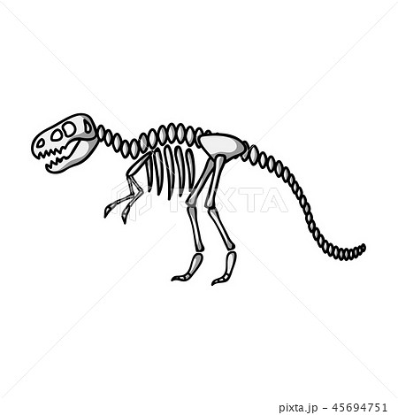 ベクトル モノクロ 白黒 恐竜のイラスト素材