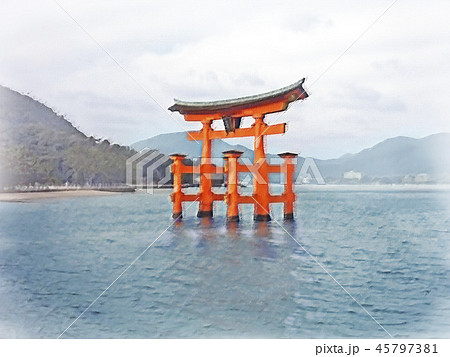 宮島 嚴島神社的插圖素材集