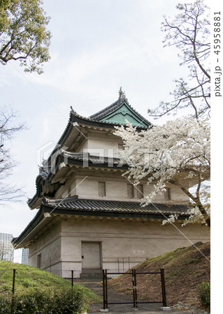 富士見櫓 江戸城 江城 千代田城の写真素材