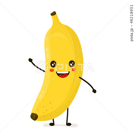 フルーツ 果物 キャラクター バナナの写真素材