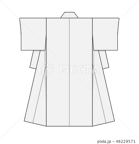 着物 和服 振り袖 後姿のイラスト素材