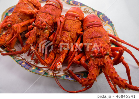 焼き海老 鬼殻焼き 伊勢エビ 伊勢海老の写真素材