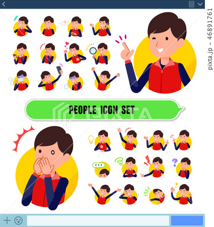男性 店員 アイコン セットのイラスト素材