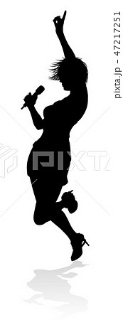 シルエット 歌手 シンガー 影のイラスト素材