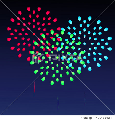 花火 花火大会 打上花火 打ち上げ花のイラスト素材