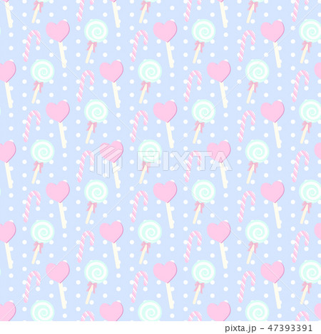 キャンディー イラスト お菓子 パステルカラー 壁紙のイラスト素材