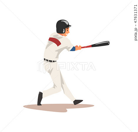 野球 打つ バッター 打者のイラスト素材