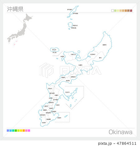 沖縄 地図 沖縄県 ベクターのイラスト素材